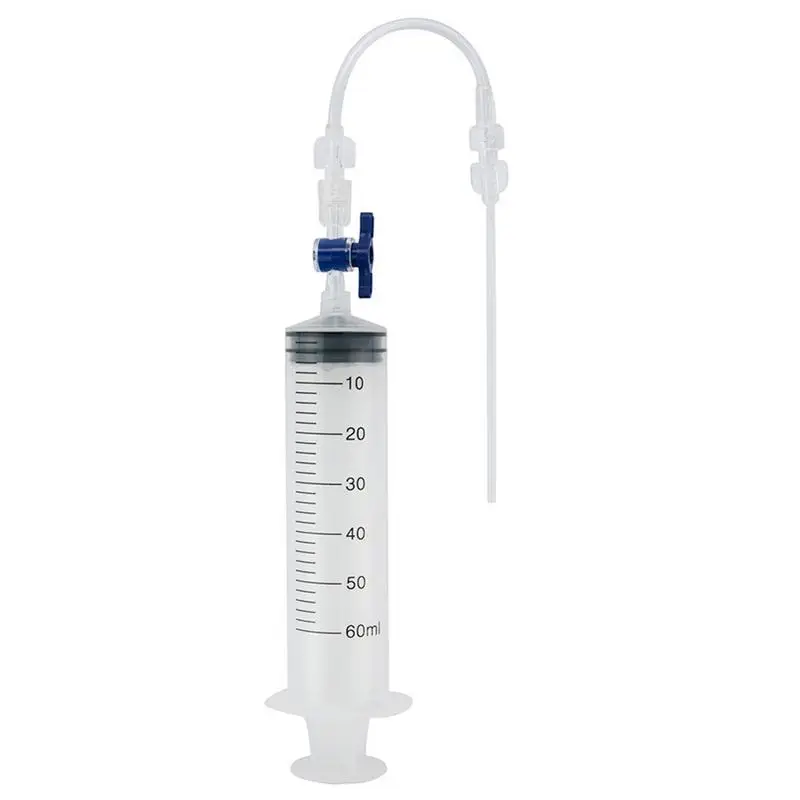 Bicycle Tubeless Tire Liquid Injection Tool 60ml Tire Tubeless Sealant Injector Syringe Rubber Hose Kit Cycling Bike Repair Tool