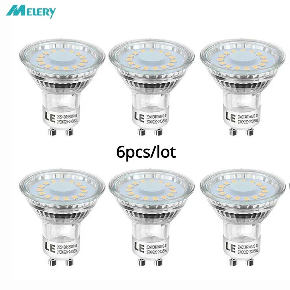 Gu10 Lampadina A Led Faretto Lampada A Tazza 50W Equivalente 4W 350Lm Bianco Caldo 2700K 120 Angolo Del Fascio [Classe Energetica A +] Confezione Da 6