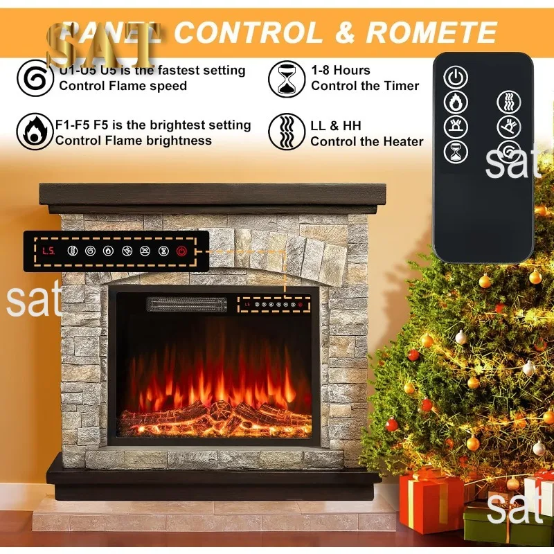 Caminetto Elettrico BALDERIA Finn - 2000W, Effetto Fiamma 3D, Telecomando, Timer, Termostato, Bianco - Foto 4