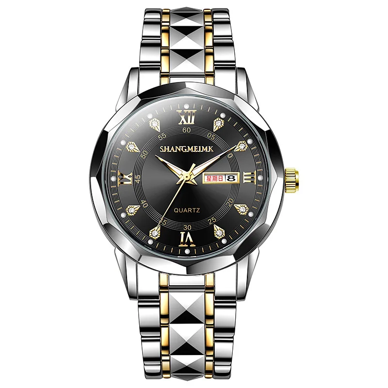 Men's Quartz Watch, Strap Case and Gemstone Calendar - Fashionable Men's Watch