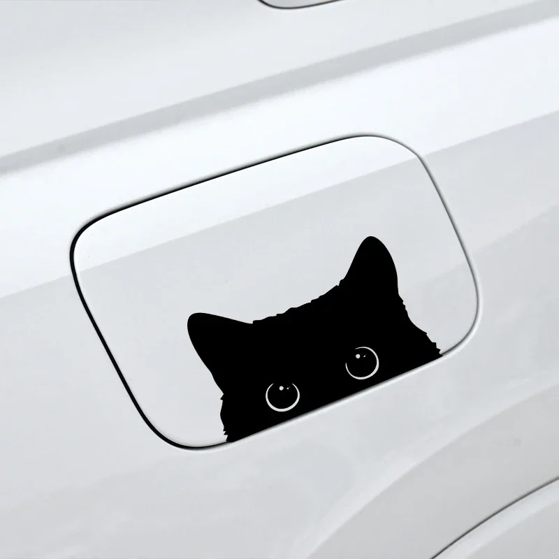 Car Stickers 1 piece Hot Poor Cat Is Stealing with Big Eyes Watch Vinyl Waterproof PVC Styling Cover