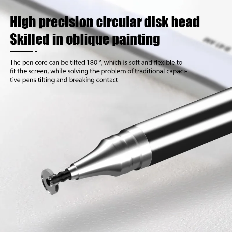 Dual-head Capacitive Pen Disc Silicone Head Dual-purpose Stylus PaintingOffice Retouching Mobile Phone Tablet Pen Capacitive Pen