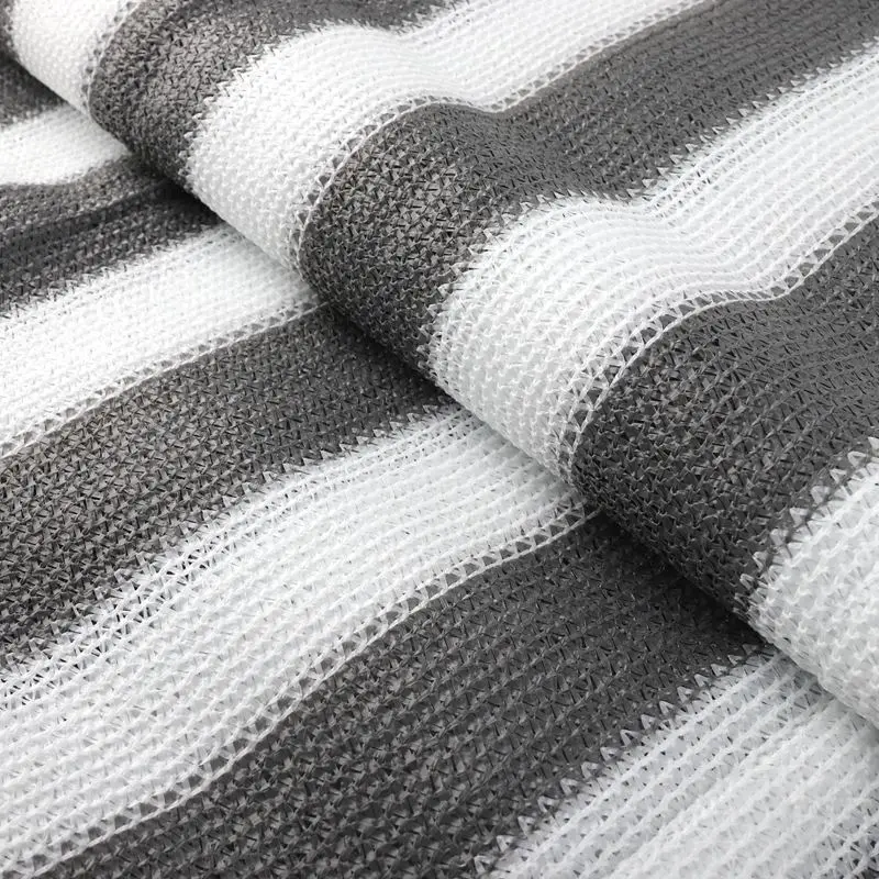 Graues Streifen-Sonnenschutznetz, Zaun, Sichtschutz, Netz für den Außenbereich, Sonnenschutznetz, Gartengehäuse, Netz, Auto-Markise, Pflanzen, Schuppenabdeckung – Detail 8