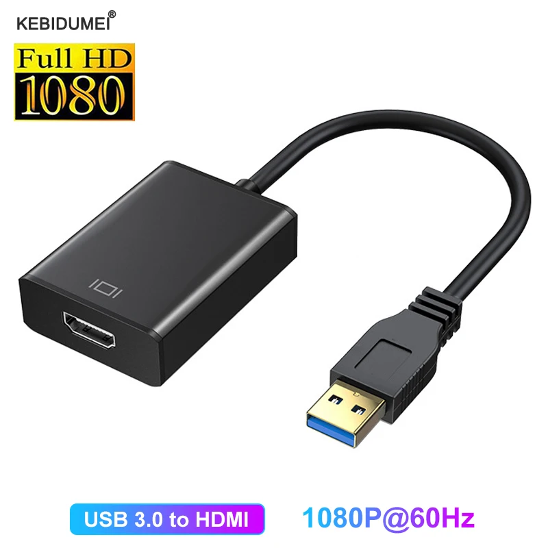 

USB 3.0 to HDMI Adapter USB to HDMI Converter USB C to HDMI Cable 4K 30Hz Audio Video Adapter for MacBook Samsung Galaxy S10