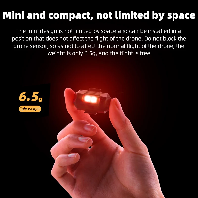Feu de position LED pour drone, 7 couleurs, batterie 90mAh, sécurité vol nocturne