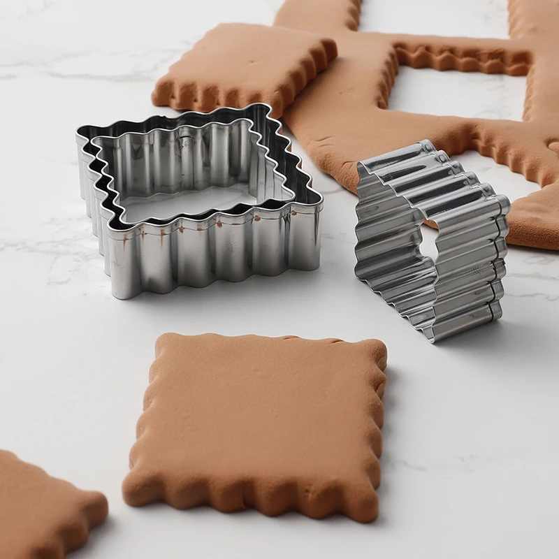 3Pcs Mini Cookie Cutter Set Stainless Steel Sugar Biscuit Veggie Cutters DIY Cookie Fondant Cake Pastry Dough Mold Baking Tool