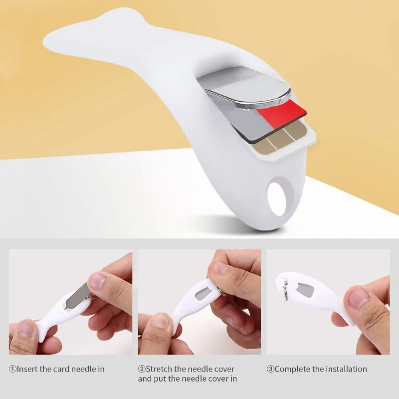 SIM Card Tool For SIM Card Removal Needle Pin Anti-lost Tray Keychain Split Rings Phone SIM Card Storage Silicone Case Ejecter Tool Needles