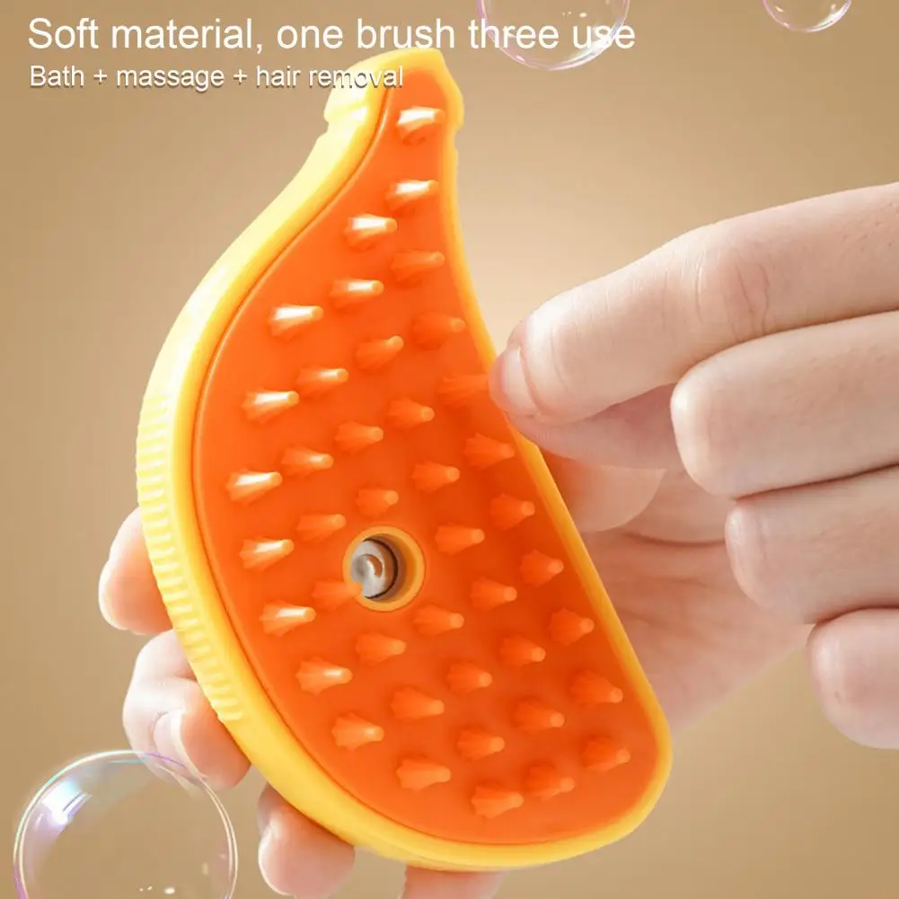 

Pet Hair Detangler 3-in-1 Banana Pet Massage Comb Fast Foaming Spray Bath Portable Mini Pet Massager Hair for De-float for Pets