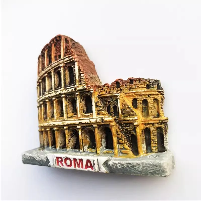 Roma Italy Landmark Fridge Magnet Tourist Souvenirs Colosseum Wishing Pool Magnetic Refrigerator Sticker Resin Crafts Collection