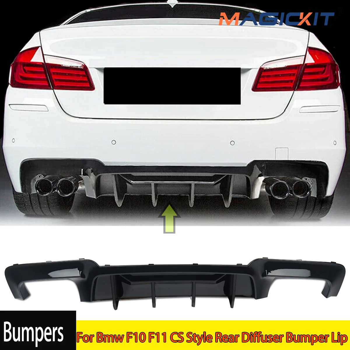 MagicKit Difusor De Parachoqu Trasero Para BMW F10 M Sport 2011 2016