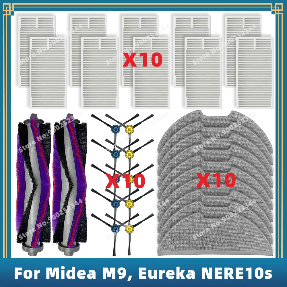 Main Side Escova Filtro Mop Pano Compatível para Midea m9 Eureka Nere10s E10s Obode a8 Peças de Reposição Acessórios