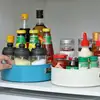 360 Degree Rotating Cabinet Organizer Kitchen Bathroom Cosmetic Turntable Storage Tray Non-Slip Spice Round Rack Plate 2