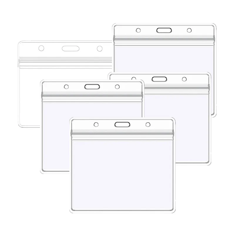 5pcs/set Horizontal Transparent Badge Holder Seal Waterproof Pass Work Card Holder Bag Chest ID Tag Bank Credit Card Protector wallet card holder card holder credit card holder card wallet id card holder id card case card sleeve card sleeves