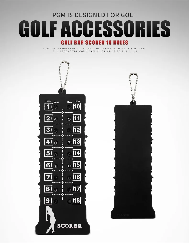 Description Picture 6 of itemPGM 1pcs Golf Scorer Square 18 Hole Golf Supplies Accessories Black Red Random Color 15.5x6cm JFQ002