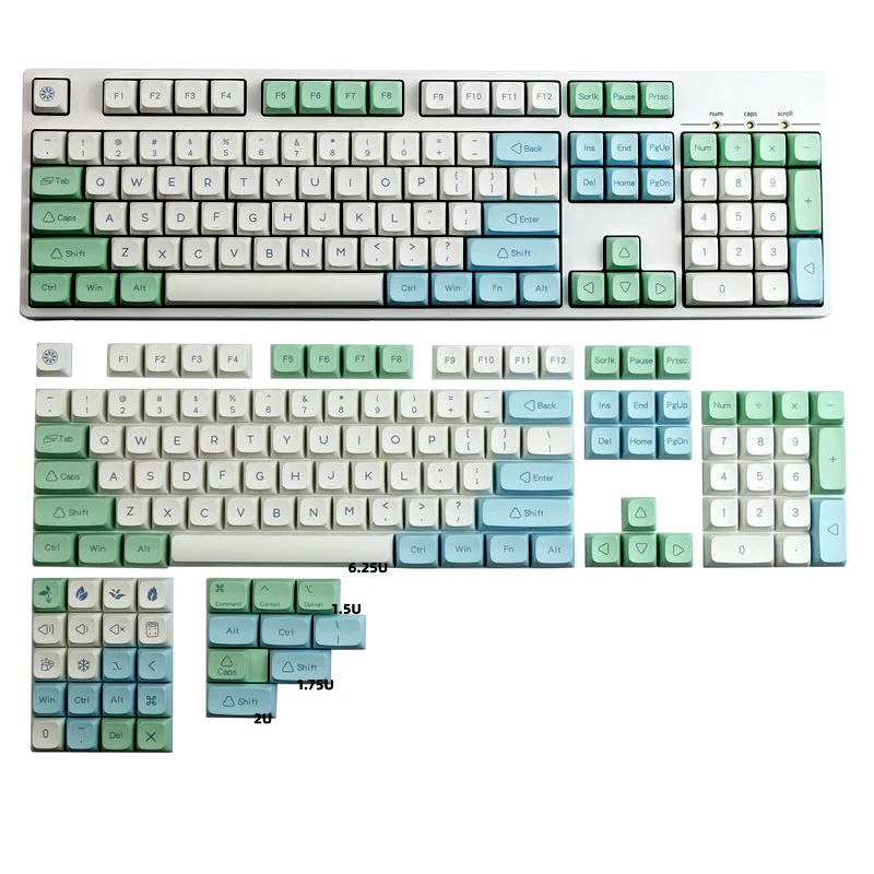 Xda Profile Keycaps130 Key Set Pbt Mint Green Mechanical Keyboard