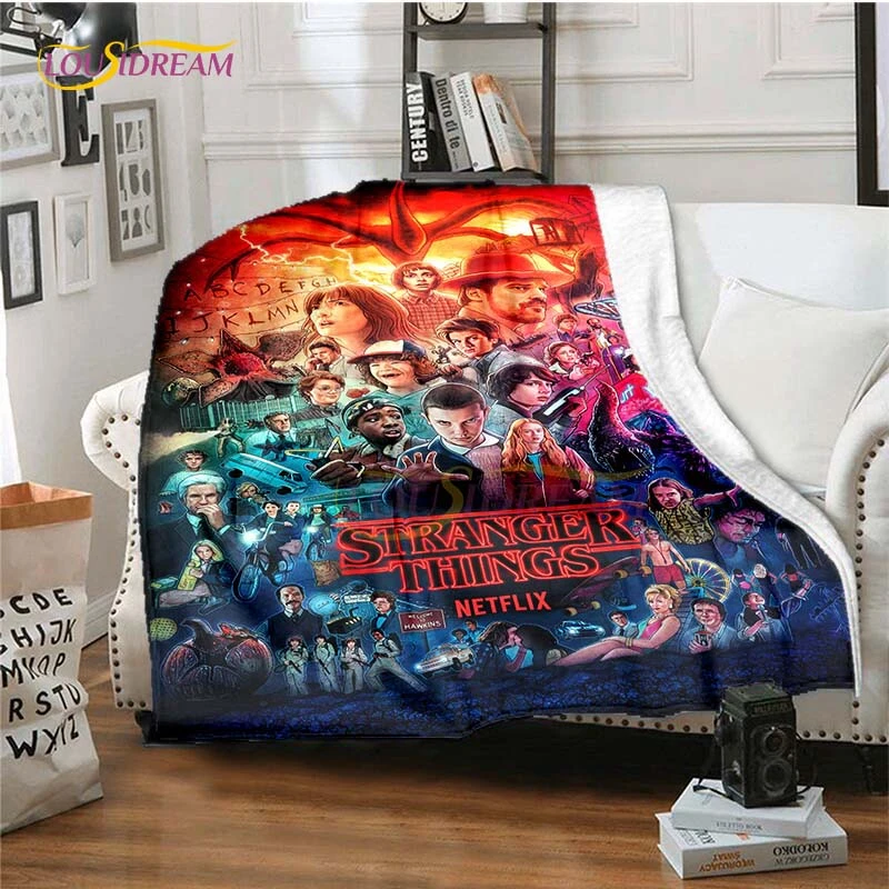 Hot Movie Stranger Things Blanket Cover Cartoon Flannel Blankets For