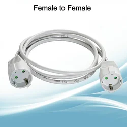 Durable 2m White Extension Power Cord for Versatile Indoor and Outdoor Use (Female to Female)