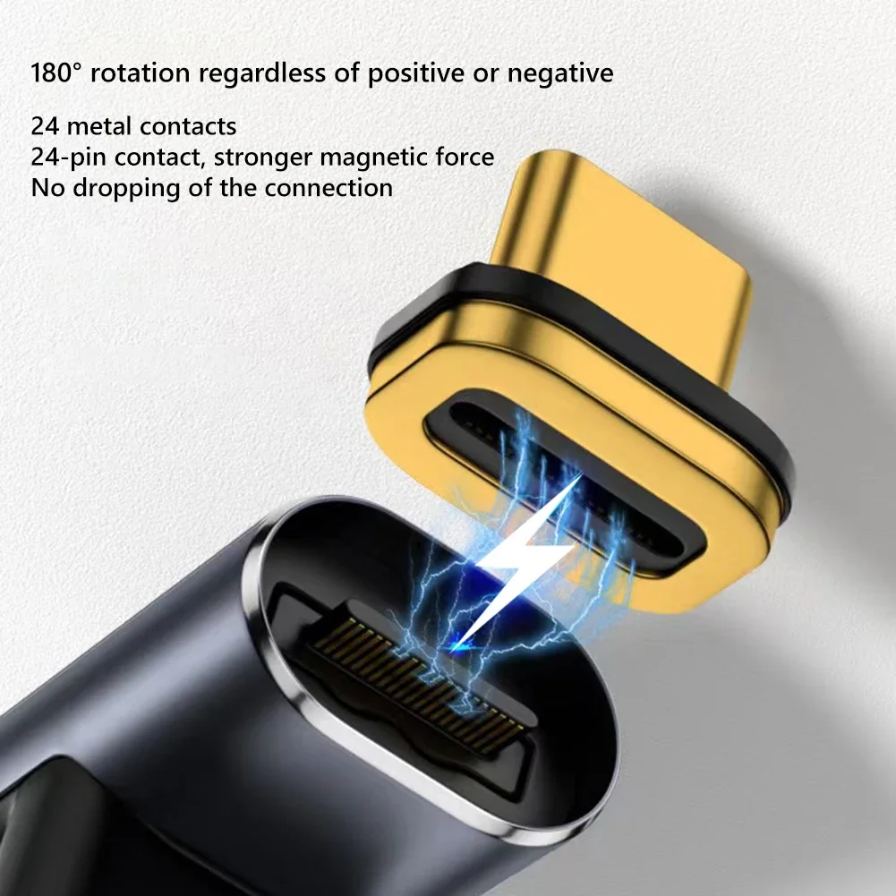 PD 140W 충전기 커넥터, USB C타입 마그네틱 어댑터, 티타늄 합금 고속 충전 컨버터, 도킹 스테이션용, 8K, 120Hz, 40Gbps