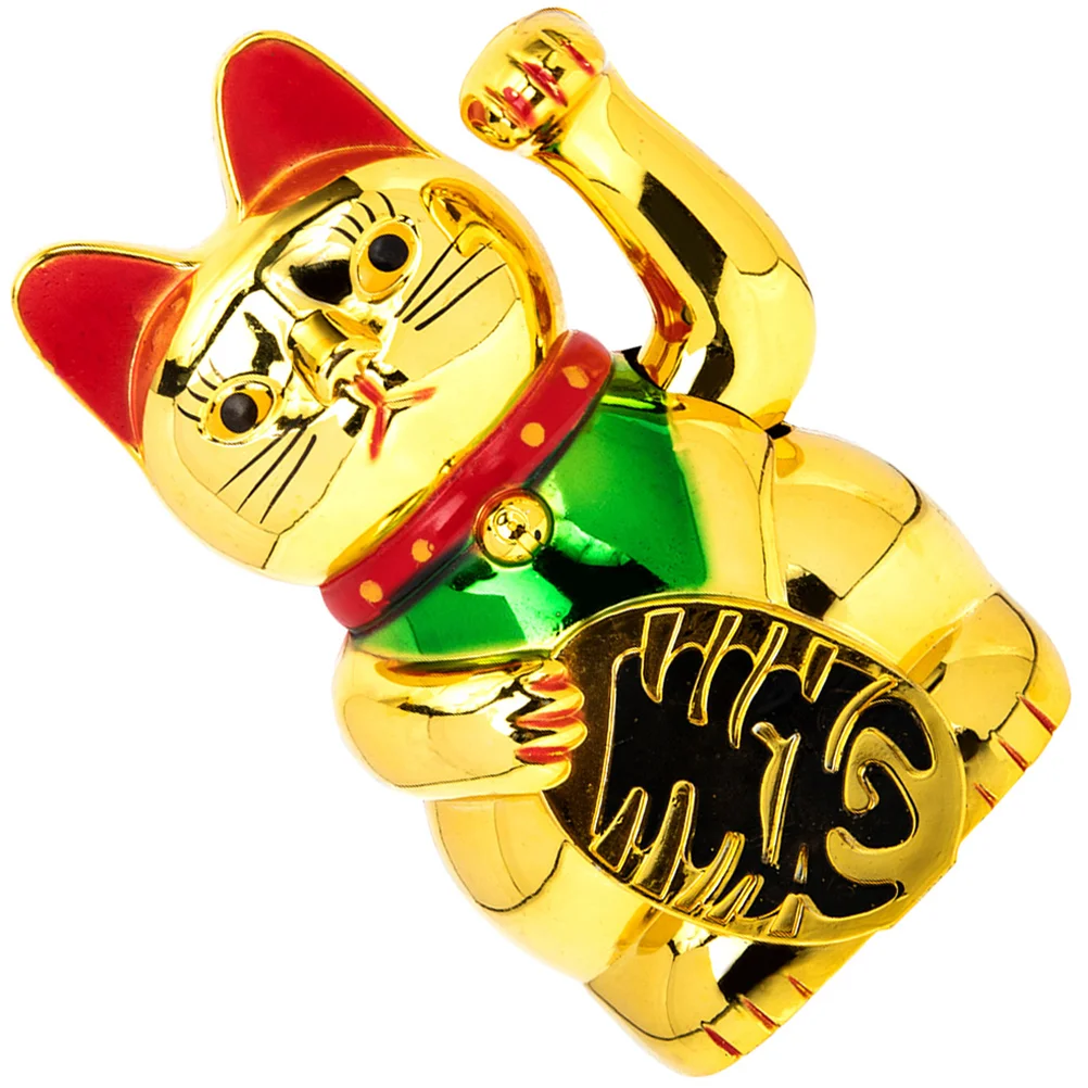 Lucky Cat Waving Arm Gold Maneki Neko Fortune Cat Ornamenti Cinesi Ricchezza Soldi Buona Fortuna Figurina Di Gatto Feng Shui Benvenuto
