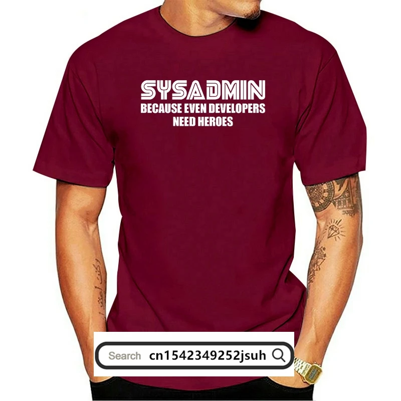 

SYSADMIN Developers Need Heroes Funny Mens t-shirt Admin Linux Geek Code Gift