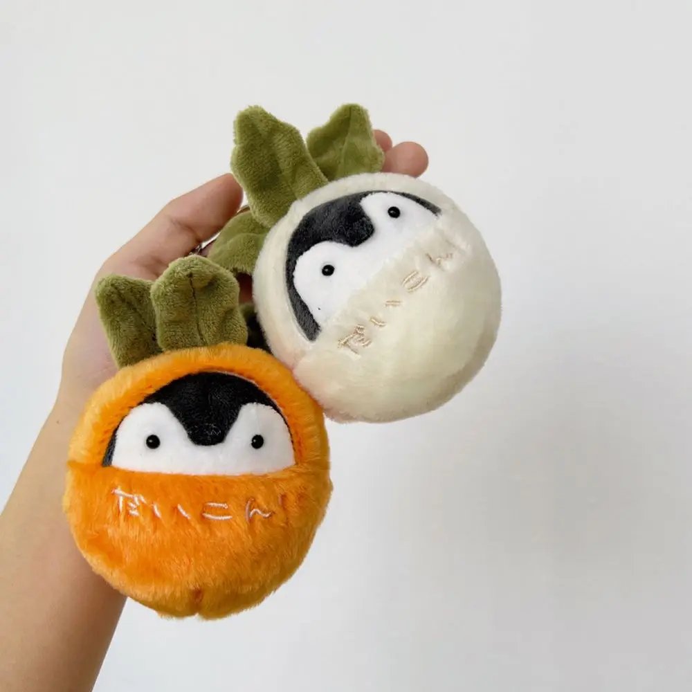 Bag Accessories Plush Pendant DIY Trinket Stuffed Animal Toys Radish Plush Keyring Keychain Pendant Radish Penguin Keychain