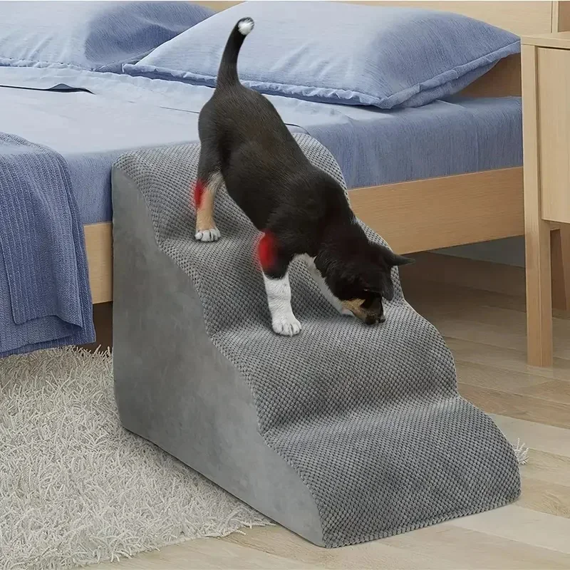 Pet Dog Ladder 3 Steps Stairs for Sofa Bed Cat Dog Stairs Ramp Washable Pet Supplies Puppy Ramp 60 *33*30cm 5 Colors pet ramp stairs