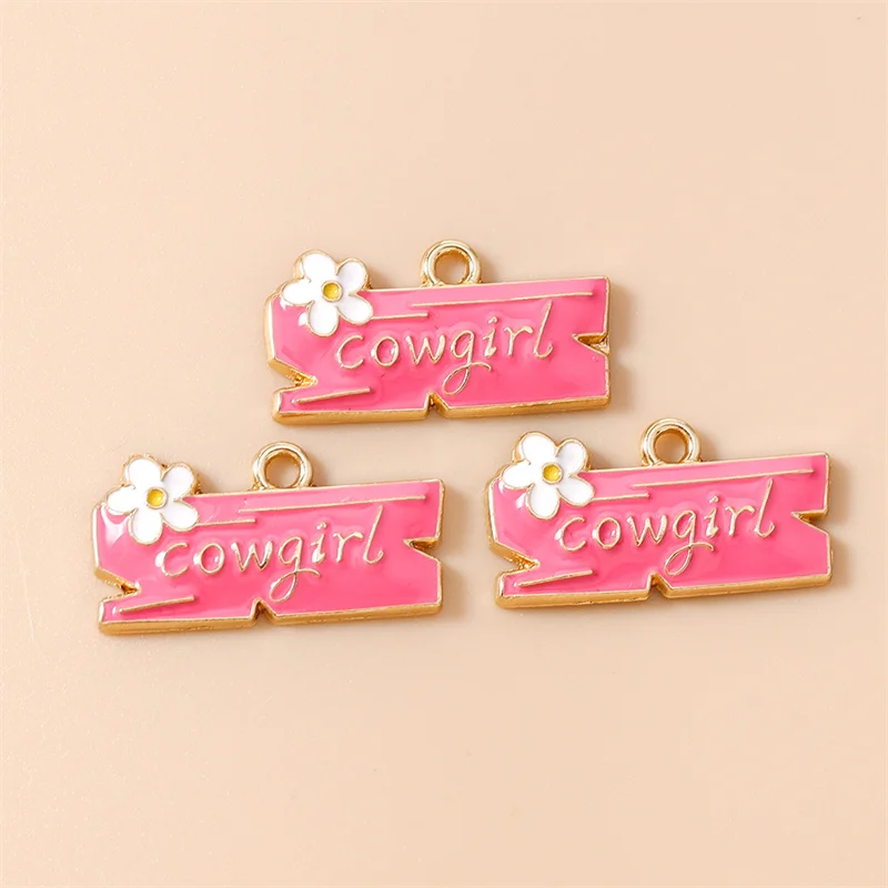 Leslie 10 Stück hübsche Mädchen-Cowboystiefel und Hut-Charms-Anhänger für Schmuckherstellung, Halskette, Ohrringe, DIY, Cowgirl-Hut-Charm, Geschenke – Detail 17