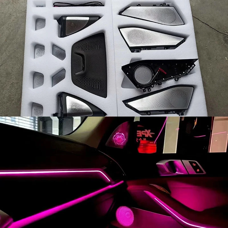 

Динамик для передней и задней двери для нового BMW X5 G05 X7, светящийся динамик, светящаяся Ночная подсветка, отделка сабвуфера, звуковой динамик, гудок светодиодный светодиодная крышка