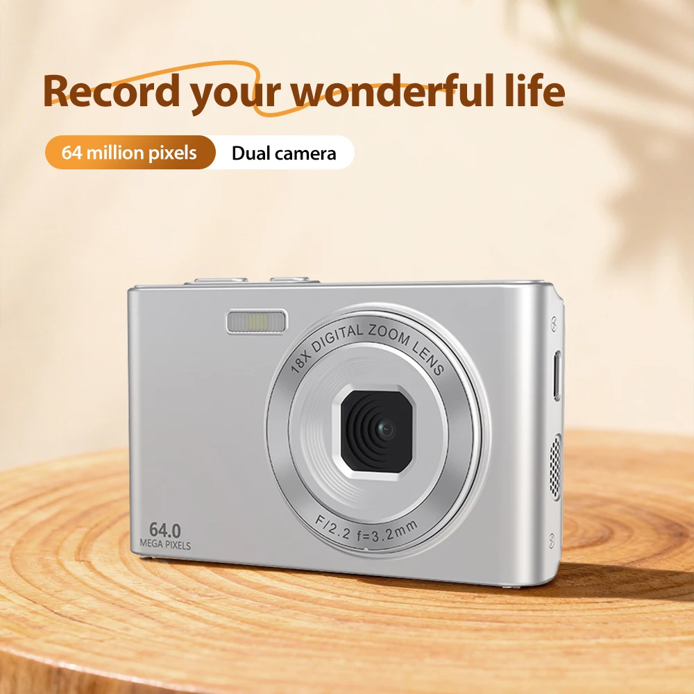 4K Ultra HD 비디오 카메라, 6400MP 사진, 2.4인치 화면, 20배 디지털 줌, 플래시 지원, 충전 중 녹화, 휴대용 C