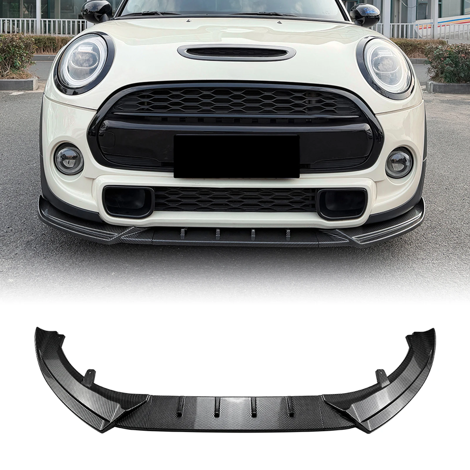 미니 쿠퍼 S JCW F55 F56 F57 2014-2021 프론트 범퍼 스포일러 립 카..