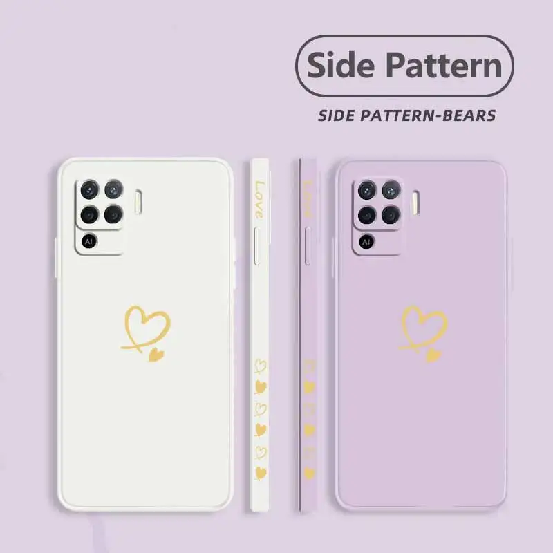 Love Heart Liquid Lanyard Silicone Phone Case