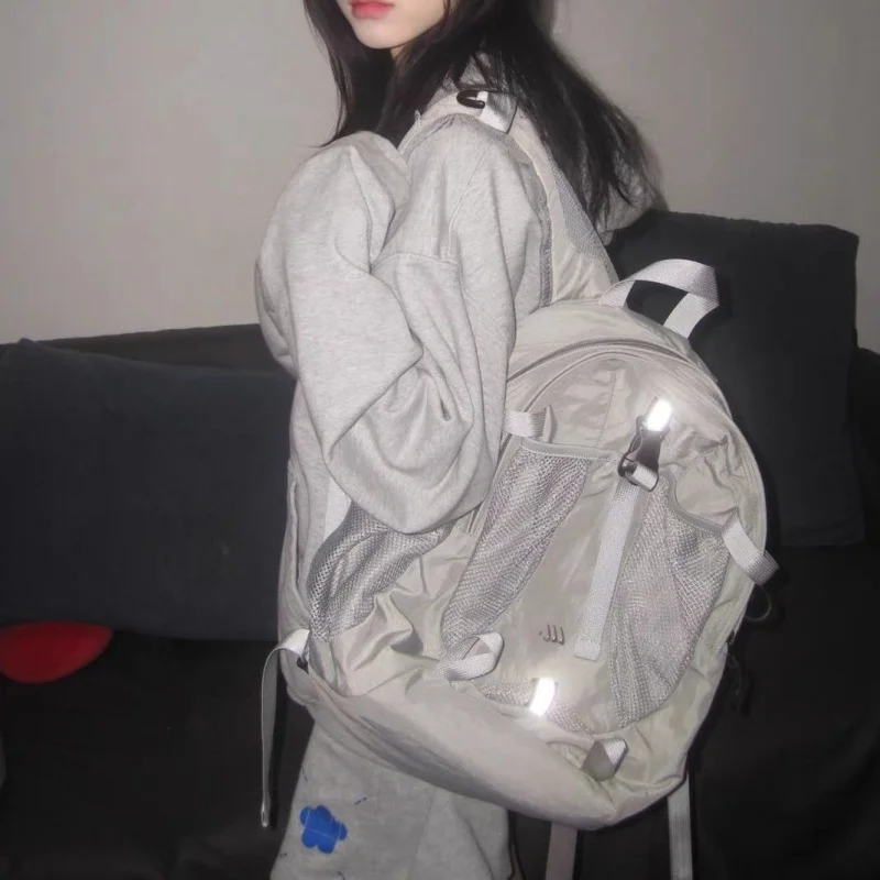 Casual Gauze Trendy Y2k Aesthetic Streetwear Vintage Fashion Backpack Students Schoolbags Leisure Women All Match Rucksacks