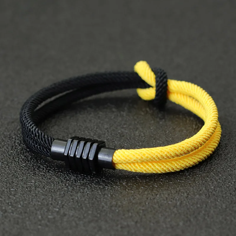 Noter Rope Man Bracelet Handwoven Infinity Knot Braclet With Ukrainian Symbols Magnetic Clasp Bangle Pulseira Masculina Cord rope bracelet