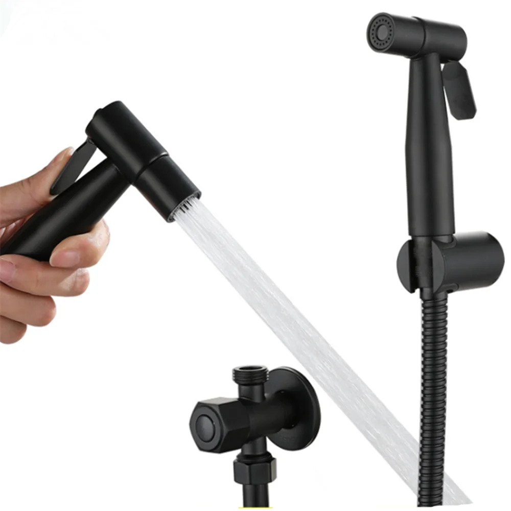 Black Handheld Toilet Bidet Faucet Sprayer Stainless Steel Toilet