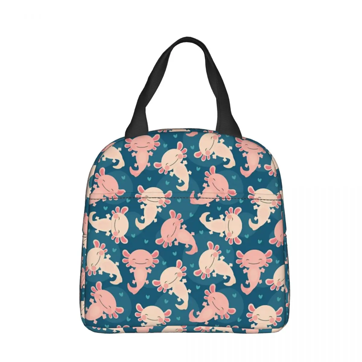 

Kawaii Axolotls Pattern Cooler Lunch Box Axolotl Pet Animal Mountaineering Thermal Insulation Portable Food Bag