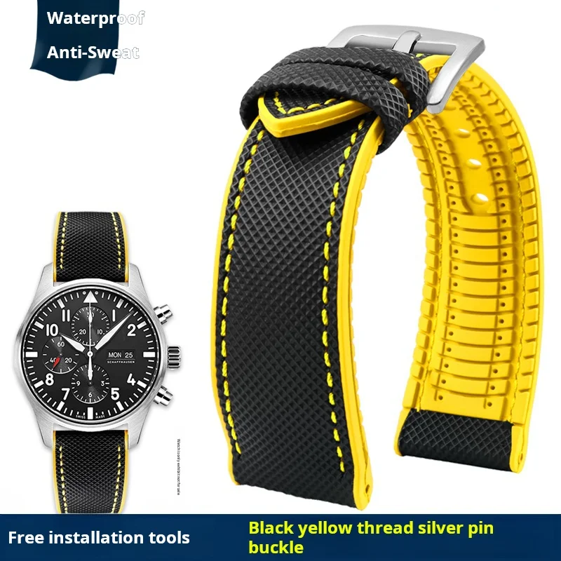 Vibrant Multi-Color Nylon Rubber Watch Strap Bracelet for Men - Available in Various Sizes