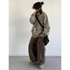 Stand-up Collar Jacket Men Women Chinese Retro Solid Color Loose Coat Autumn Casual Loose Simple Jacket Unisex Streetwear 2024 6