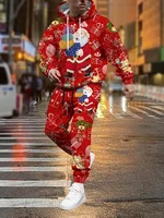 Christmas Hoodies Pants 2pcs Sets 3D Print Adult Kid Two Pieces Tracksuit New Year Party Couple Xmas Gift Jogging Suits 1