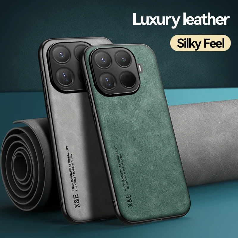 Shockproof Luxury Leather Texture Case with Magnetic Attraction