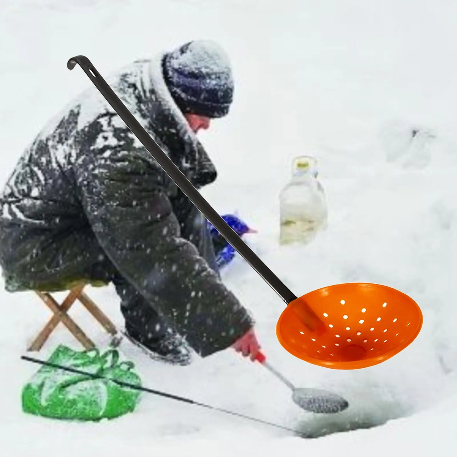 Lightweight Ice Fishing Skimmer Spoon Fish Scoop Net for Winter Fishing Tool and Ice Box Use