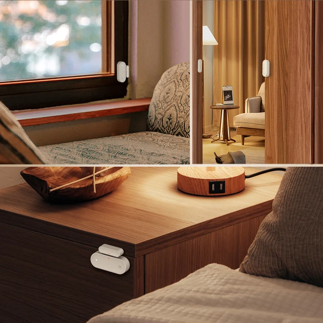 MIUCDA Tuya Zigbee Smart Door Window Sensor Smart Anti-tamper Button Home Burglar APP Remote Control Work With Alexa Google Home 5