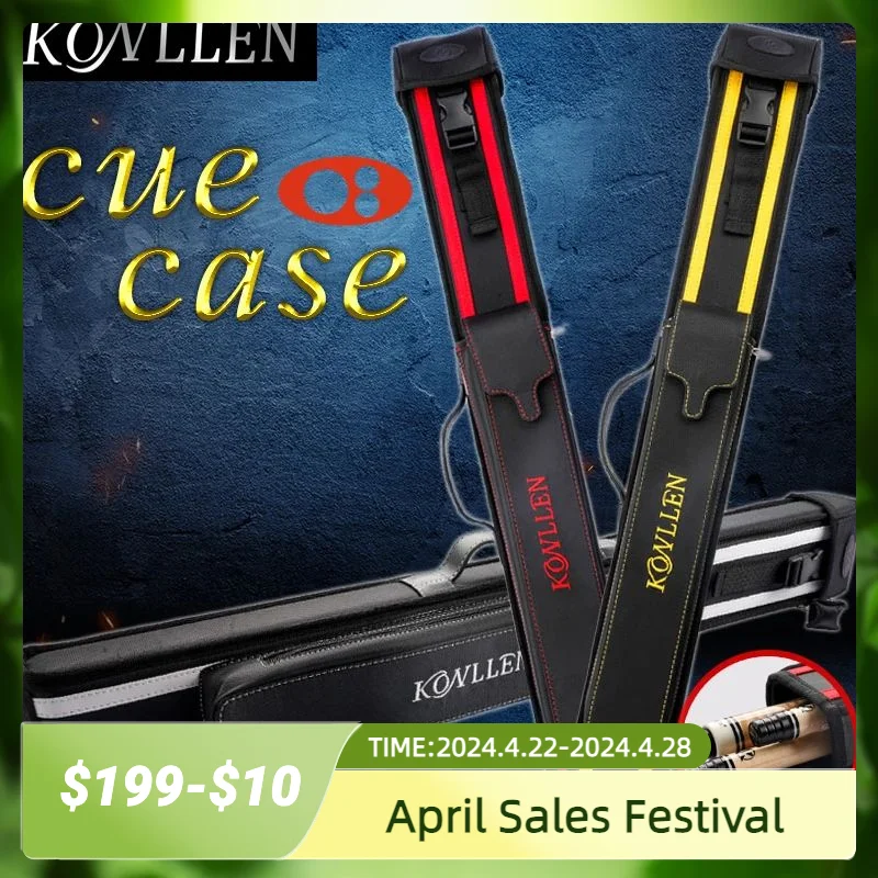 

KONLLEN Billiard Cue Case 3 Holes 1 Butt 2 Shafts 82x10cm Pool Cue Case Bag 82cm Length 4 Colors Billiards Accessories