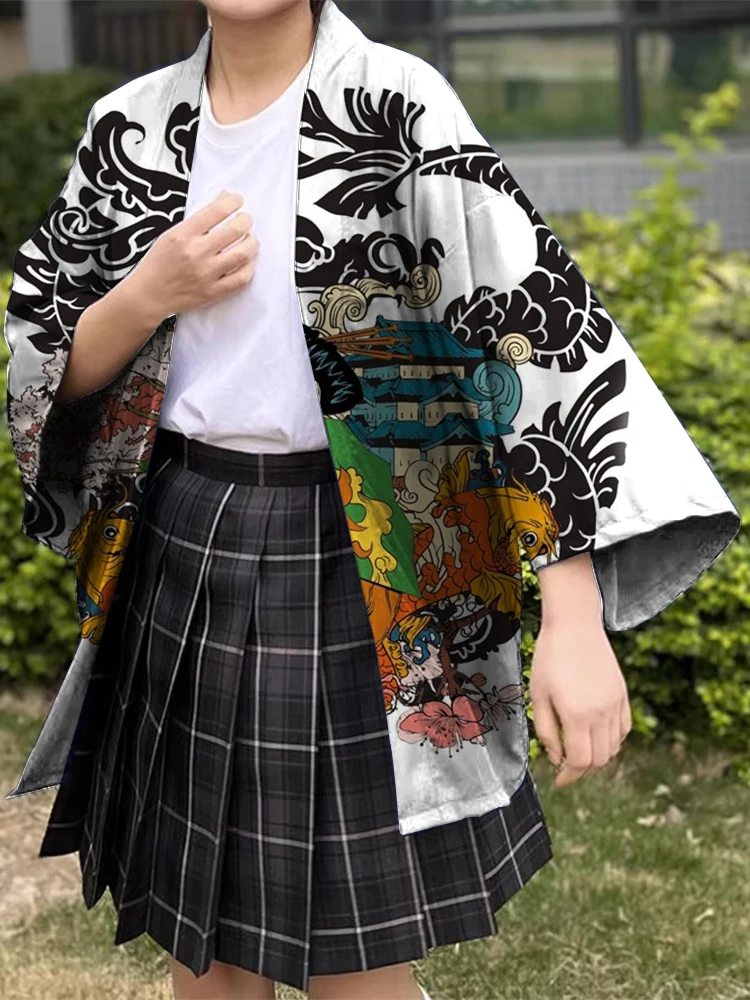 Japanese Traditional Women's Kimono National Style Print Comfortable Summer Cardigan Breathable