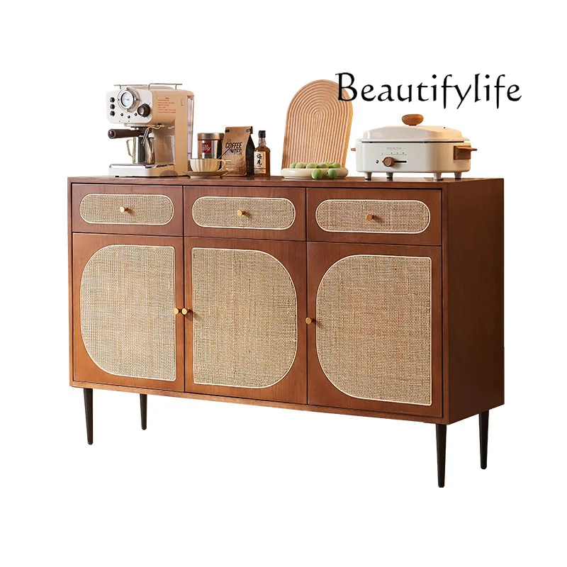 

Sili Style Solid Wood Rattan Sideboard Cabinet Nordic Living Room Entrance Cabinet Modern Minimalist Locker