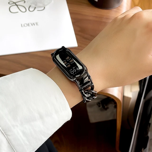 세련되고 편안한 샤오미 미 밴드를 위한 메탈 데님 체인 팔찌