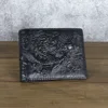 Fashion Men Wallet Genuine Leather 3D Dragon Design Short Wallets Retro Male Purse Business Card Holder Money Bag 6