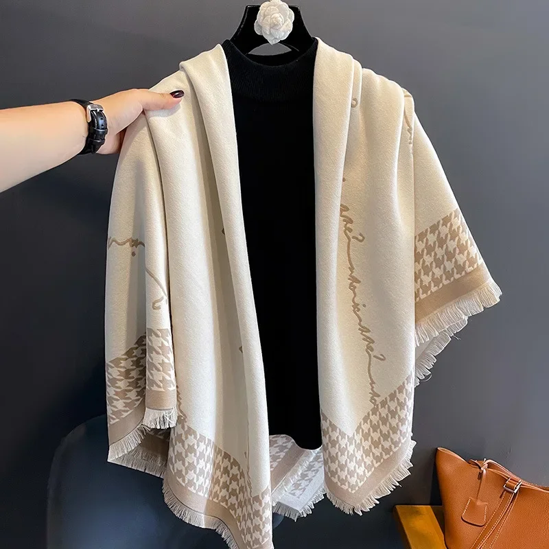 Autumn Winter New Square Scarf Women Outdoor Keep Warm Thick Large Scarf Luxury Soft Imitated Cashmere Lady 130*130cm