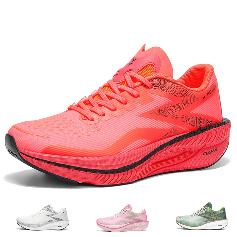 마라톤 러닝화 남성용 카본보드 러닝화 통기성 경량 여성용 편안한 미끄럼 방지 스포츠화
