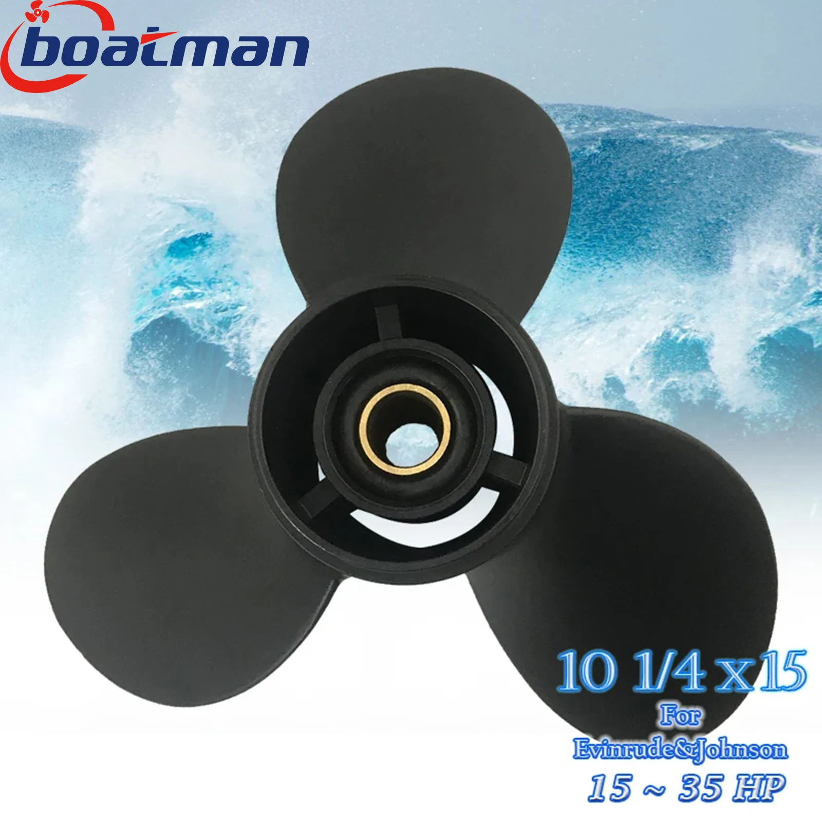 

BoatMan® 10 1//4x15 Aluminum Propeller for Evinrude&Johnson 15HP 20HP 25HP 30HP 35HP Outboard Motor 14 Tooth Boat Accessories