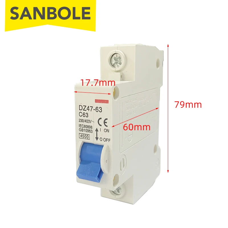 4-Pack 16A Miniature Circuit Breakers - 1 Pole MCB 110V/240V For Home & Solar Systems